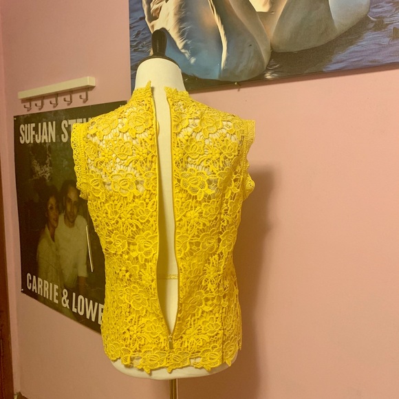 NWT! Nanette Lepore Lace Top. Lemon Zest color. - Picture 7 of 9
